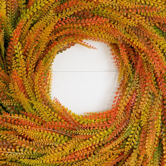 28" UV Artificial Fall Wheat Grass Wreath